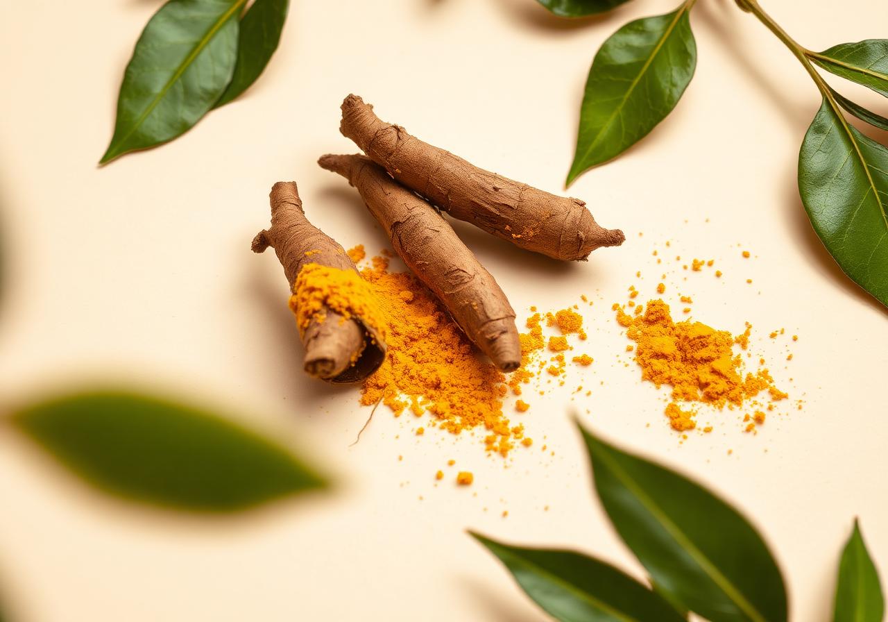 Curcuma frais et poudre de curcuma